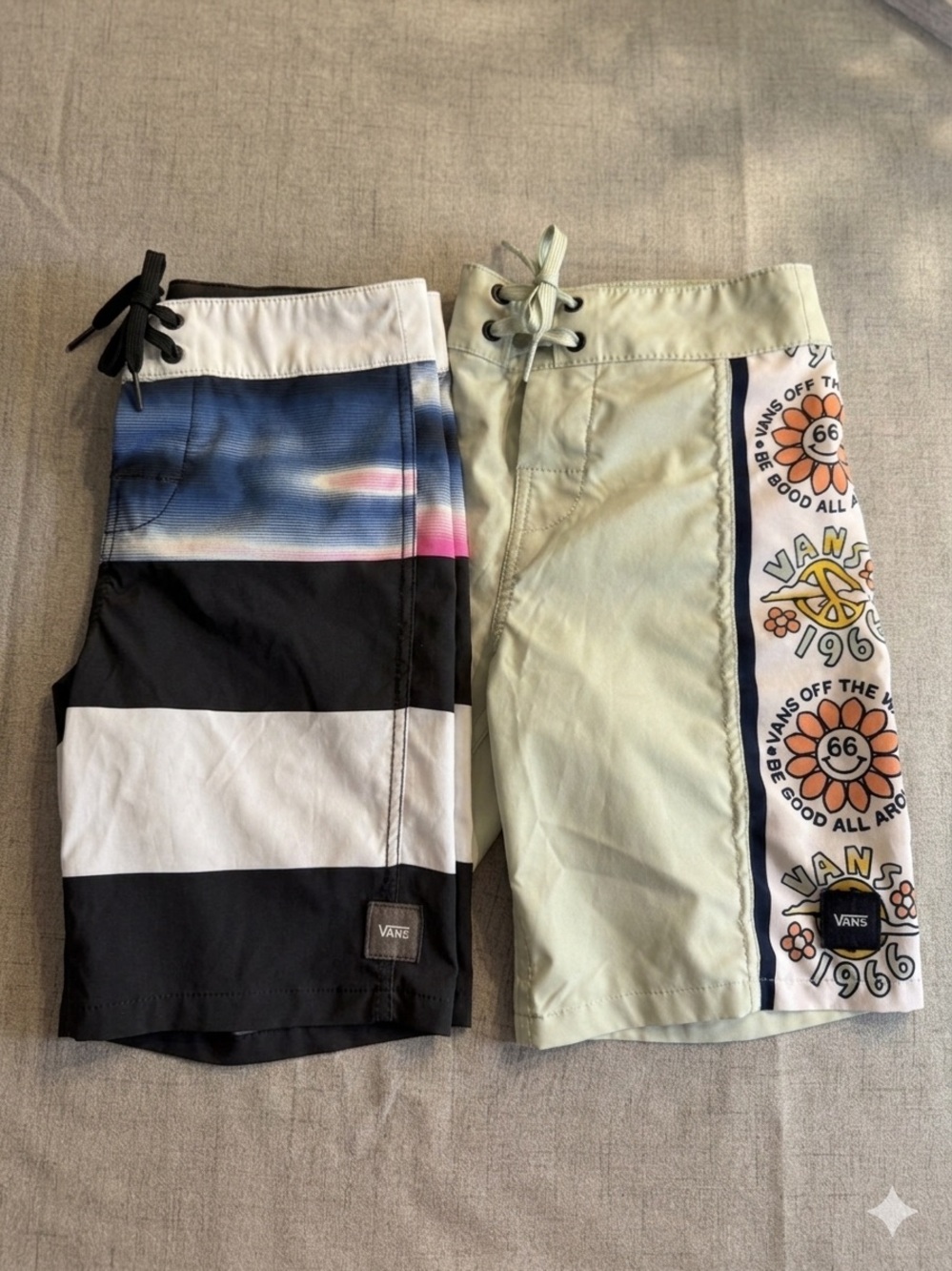 Vans Boys Boardshorts 2-Piece Lot Boys Size 8 / 22 Stretch Swim Trunks